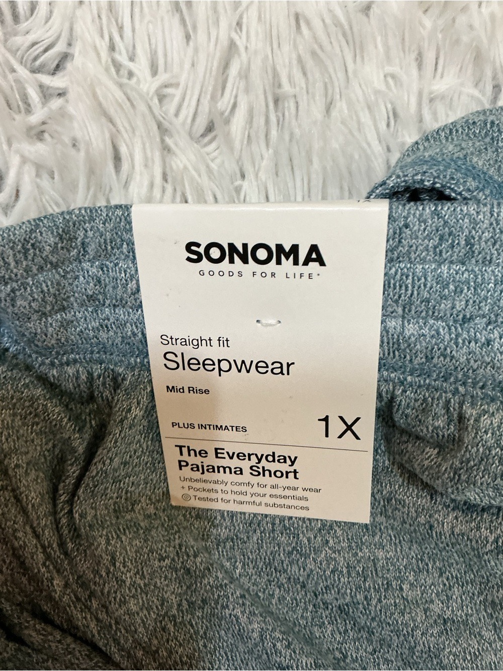Sonoma Goods for Life Everyday Pajama Shorts 1X Blue Heather Lounge Sleepwear - Picture 6 of 11